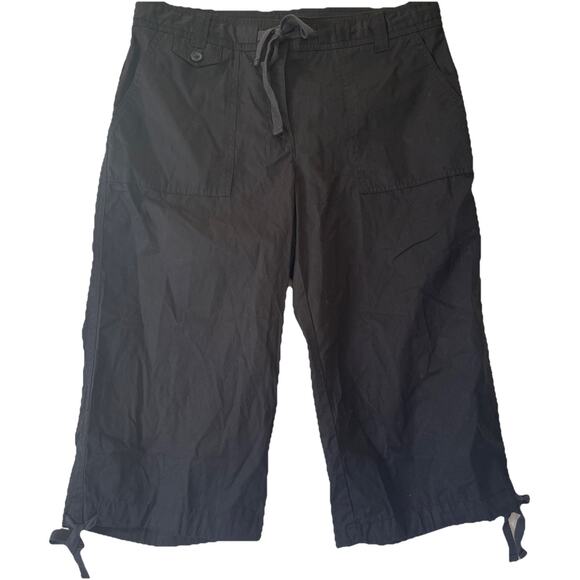 JONES NEW YORK, Sport, Sz 10, Black Capris w/Ties at Waist & Side NWT - Picture 1 of 6